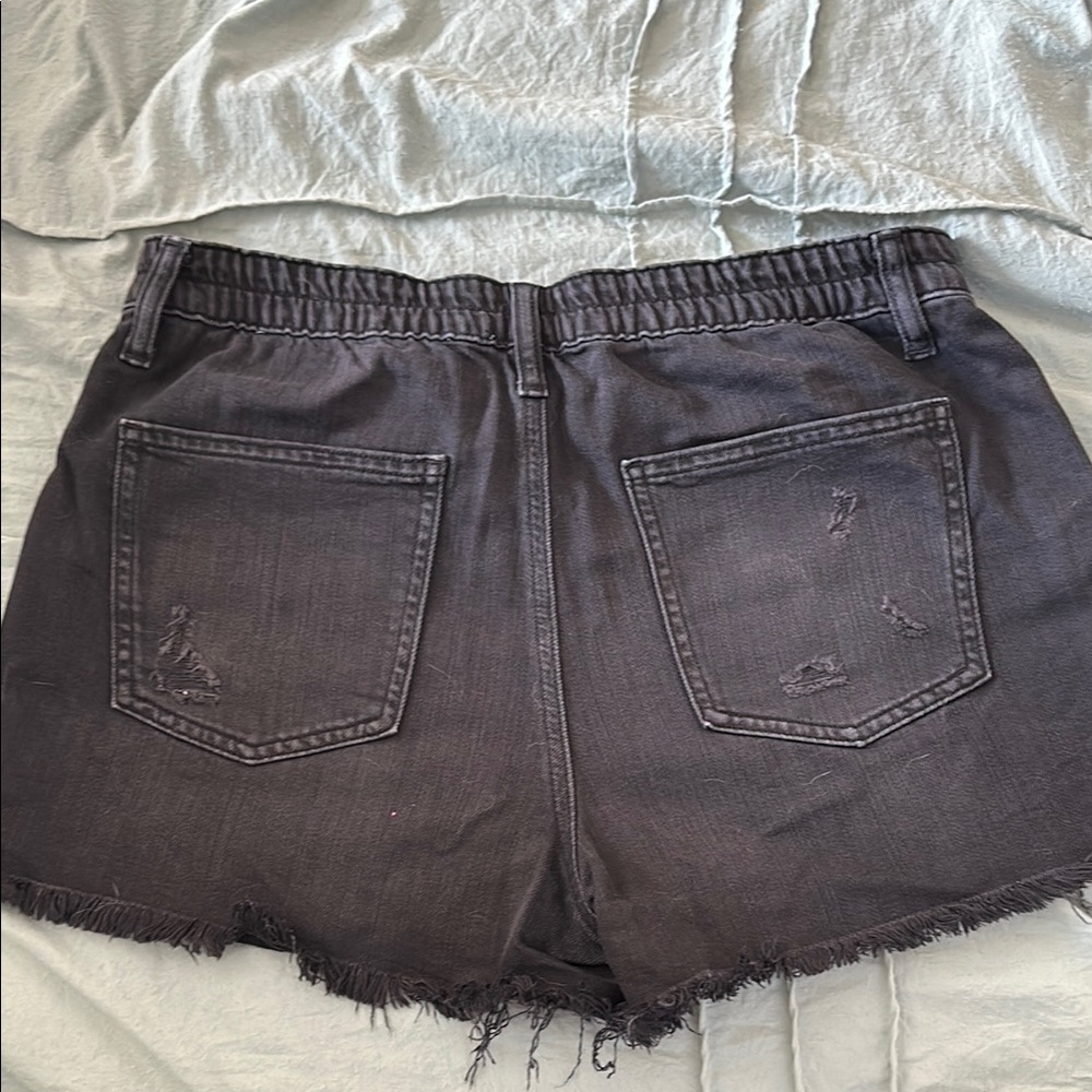 Distressed Black Denim Shorts - Picture 3 of 3